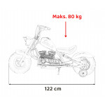 Elektrická motorka Chopper Warrior - ružová